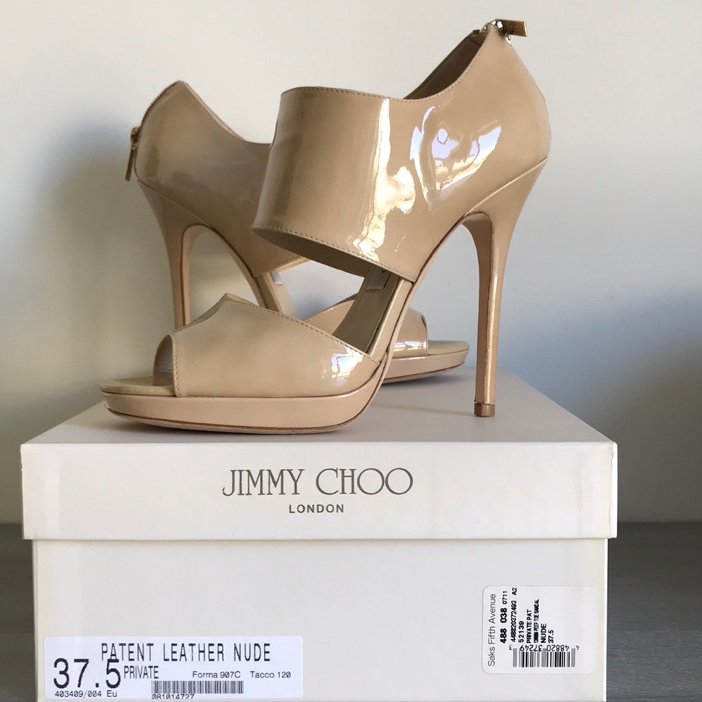 Jimmy Choo slightly wore patent leather Nude heels